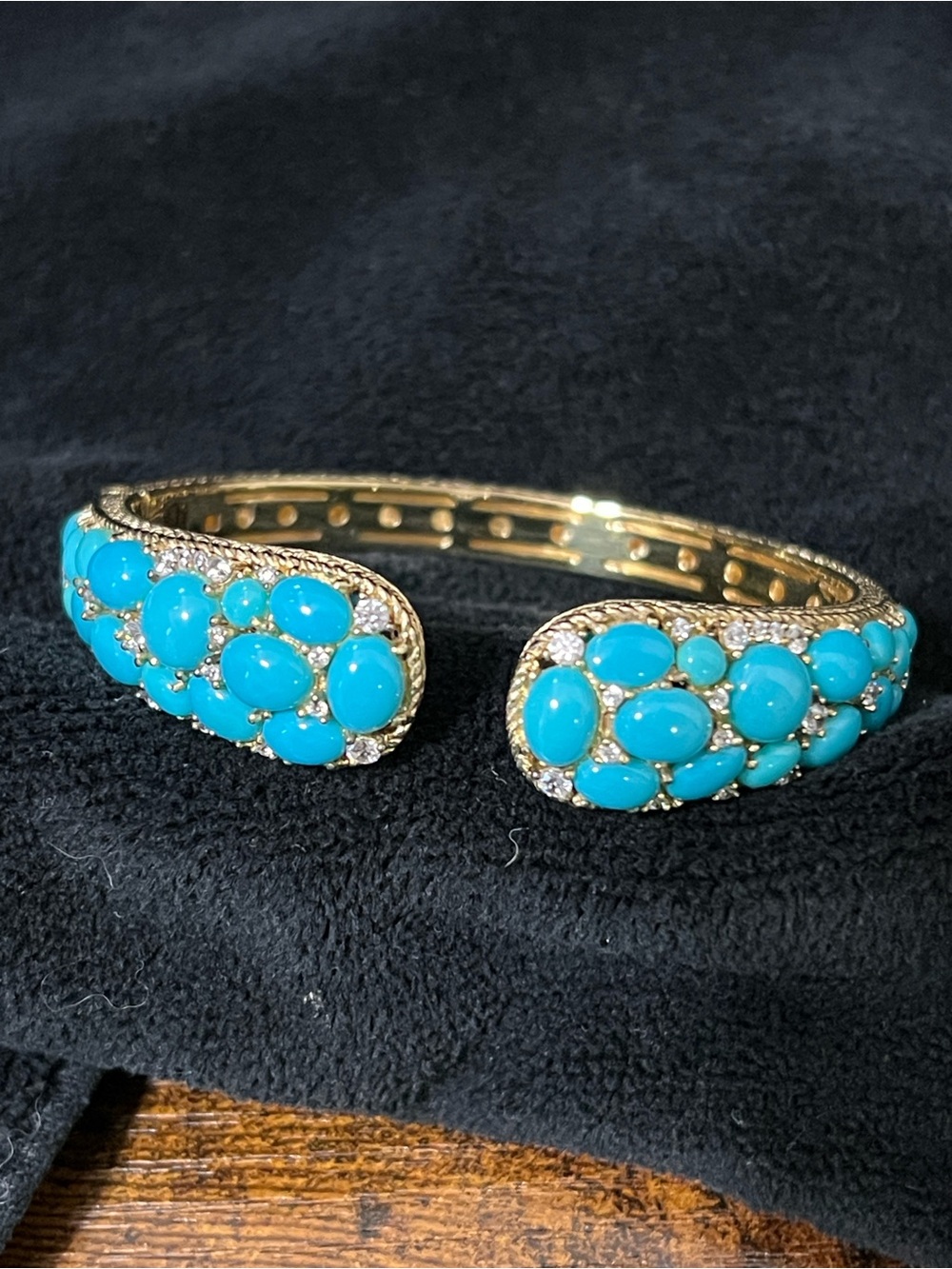 Judith Ripka Sleeping Beauty Turquoise cuff bracelet